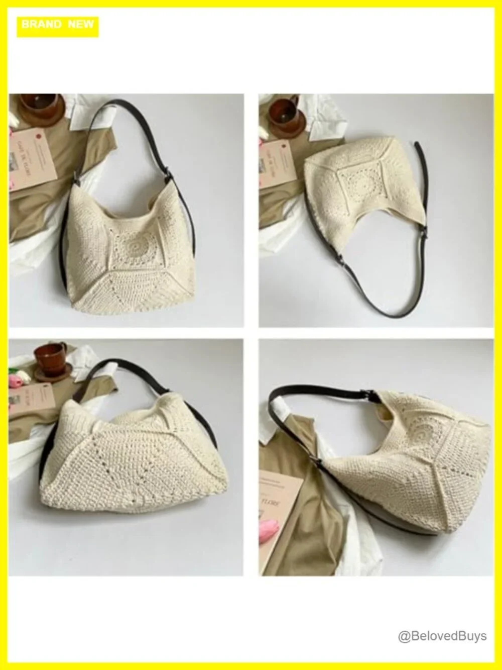 Crochet Bohemia Macrame Hobo Shoulder Bag Summer Beach Tote Purse
